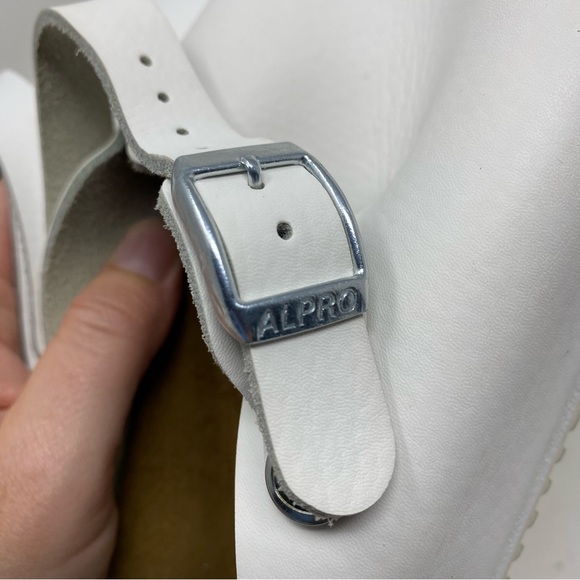 Alpro Birkenstock Women's C 115 Leather Clogs White REGULAR WIDTH - Picture 5 of 10